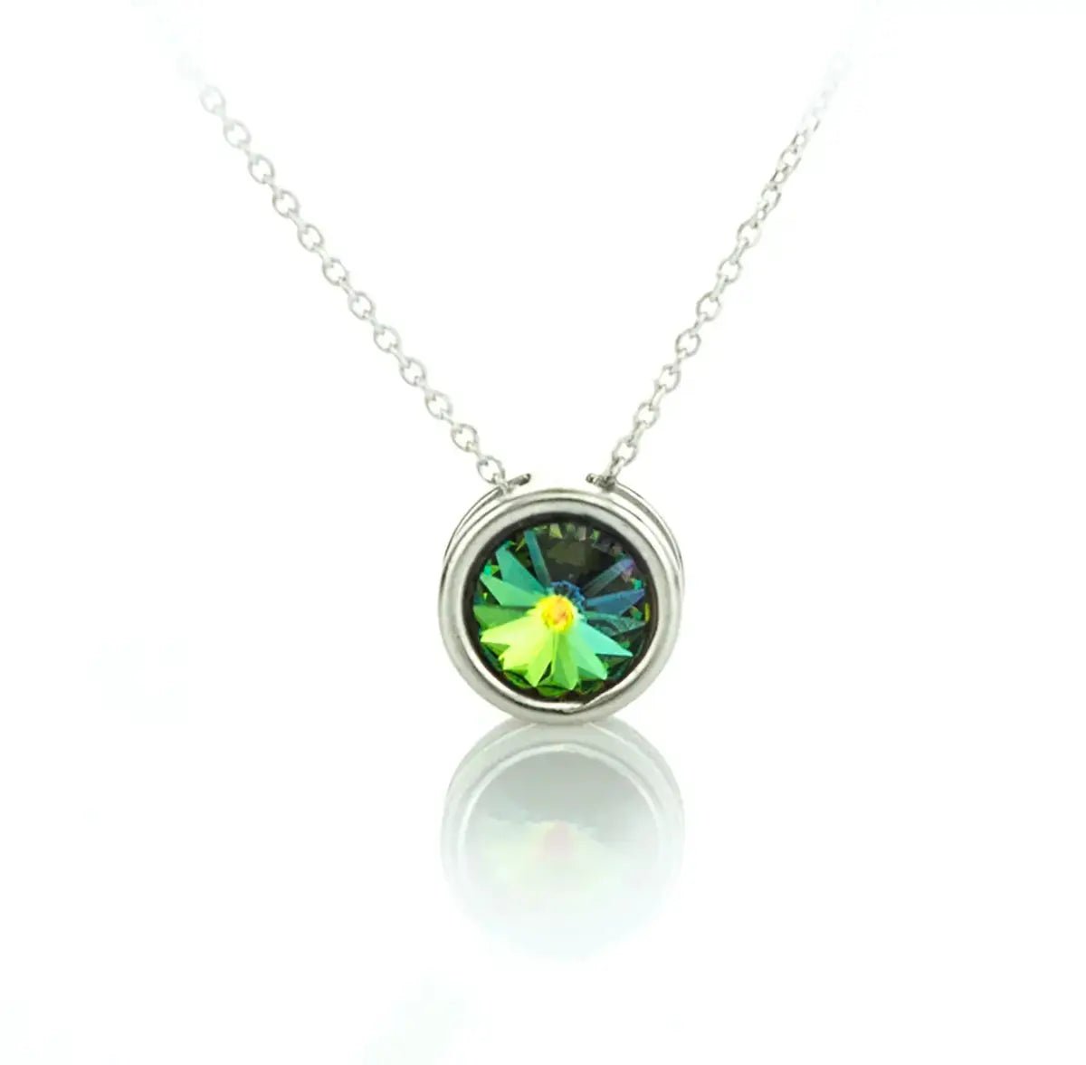Кръгло сребърно колие Mini Glow с кристален блясък – by Crystal Pro Jewellery