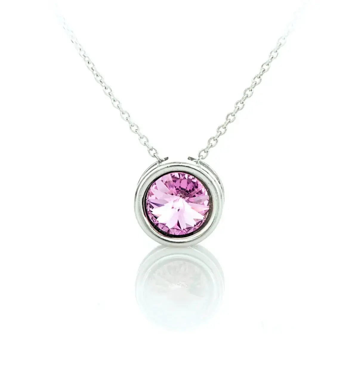Кръгло сребърно колие Mini Glow с кристален блясък – by Crystal Pro Jewellery