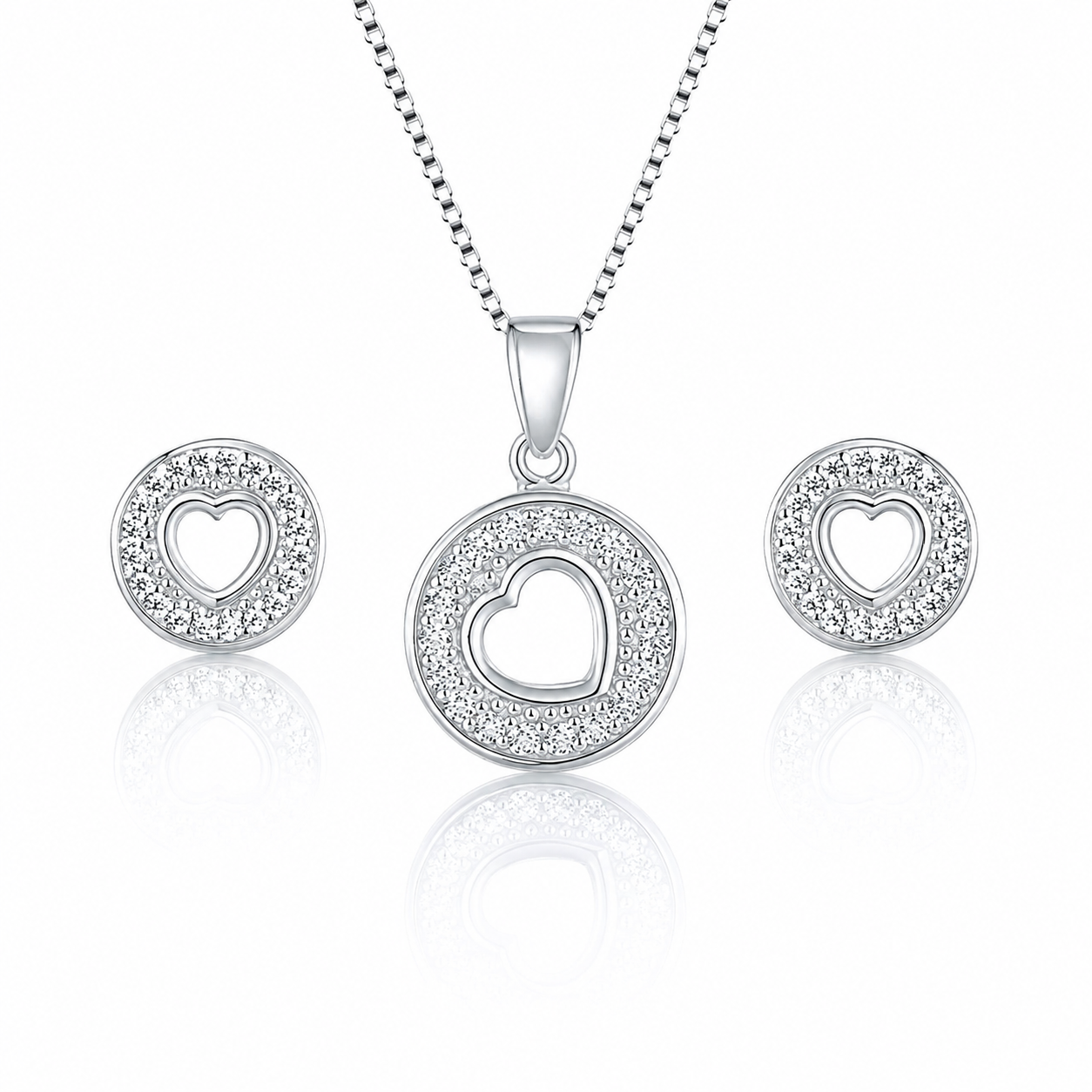 Silver jewelry with a heart Necklace for young ladies
