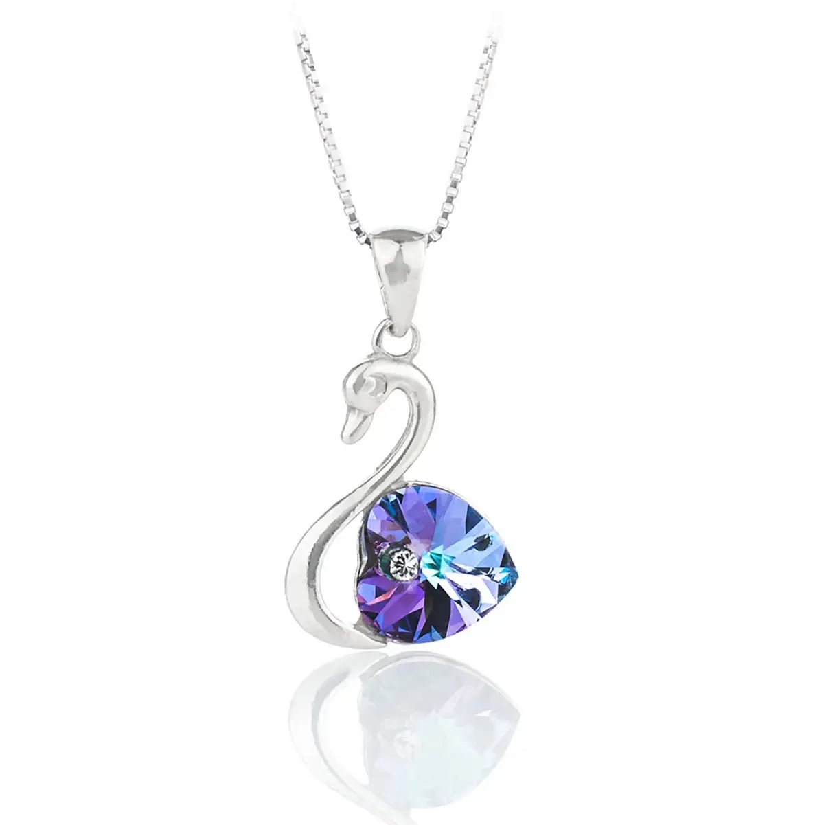 Лебед с кристален блясък – елегантно сребърно колие – by Crystal Pro Jewellery