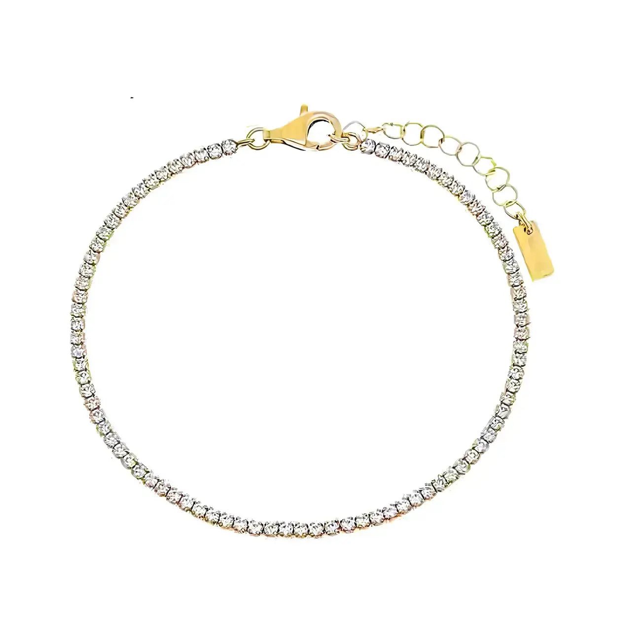 Луксозна тенис гривна с кубични цирконии Сребро 925 с покритие от 18K злато – by Crystal Pro Jewellery
