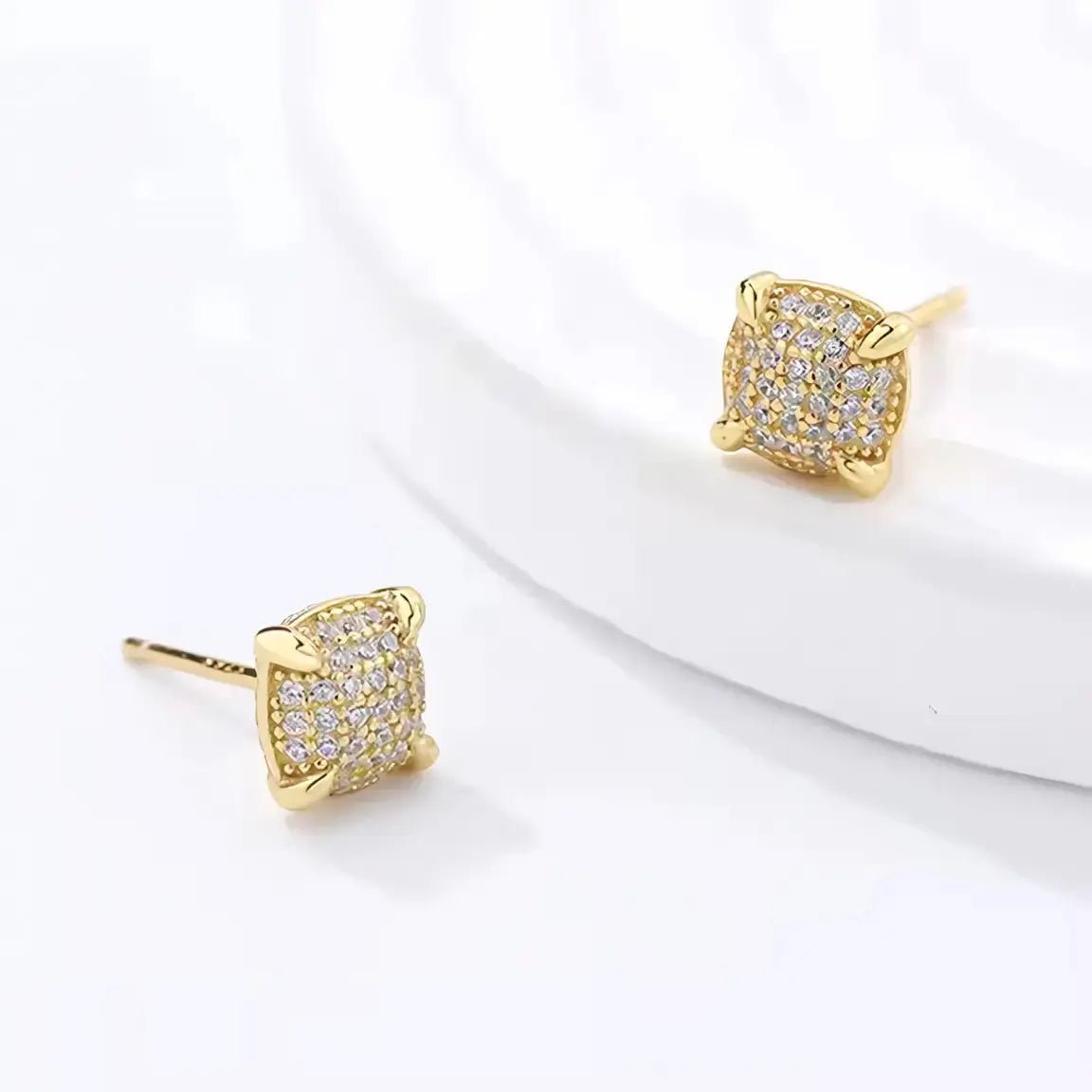 Луксозни минималистични обици позлатени с 18К злато – by Crystal Pro Jewellery