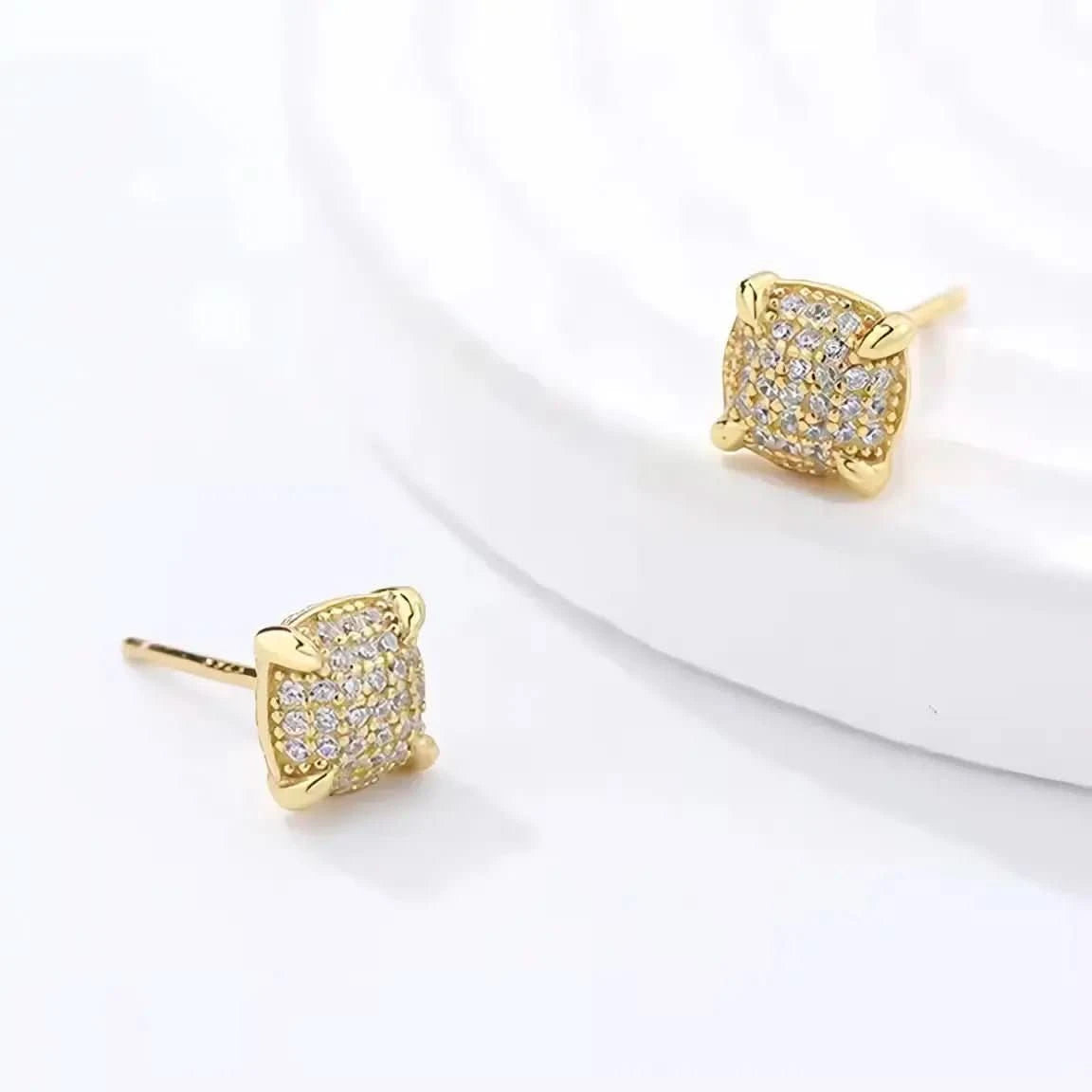 Луксозни минималистични обици позлатени с 18К злато – by Crystal Pro Jewellery