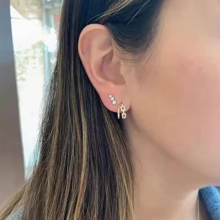 Луксозни обици двойни халки Сребро 925 – by Crystal Pro Jewellery