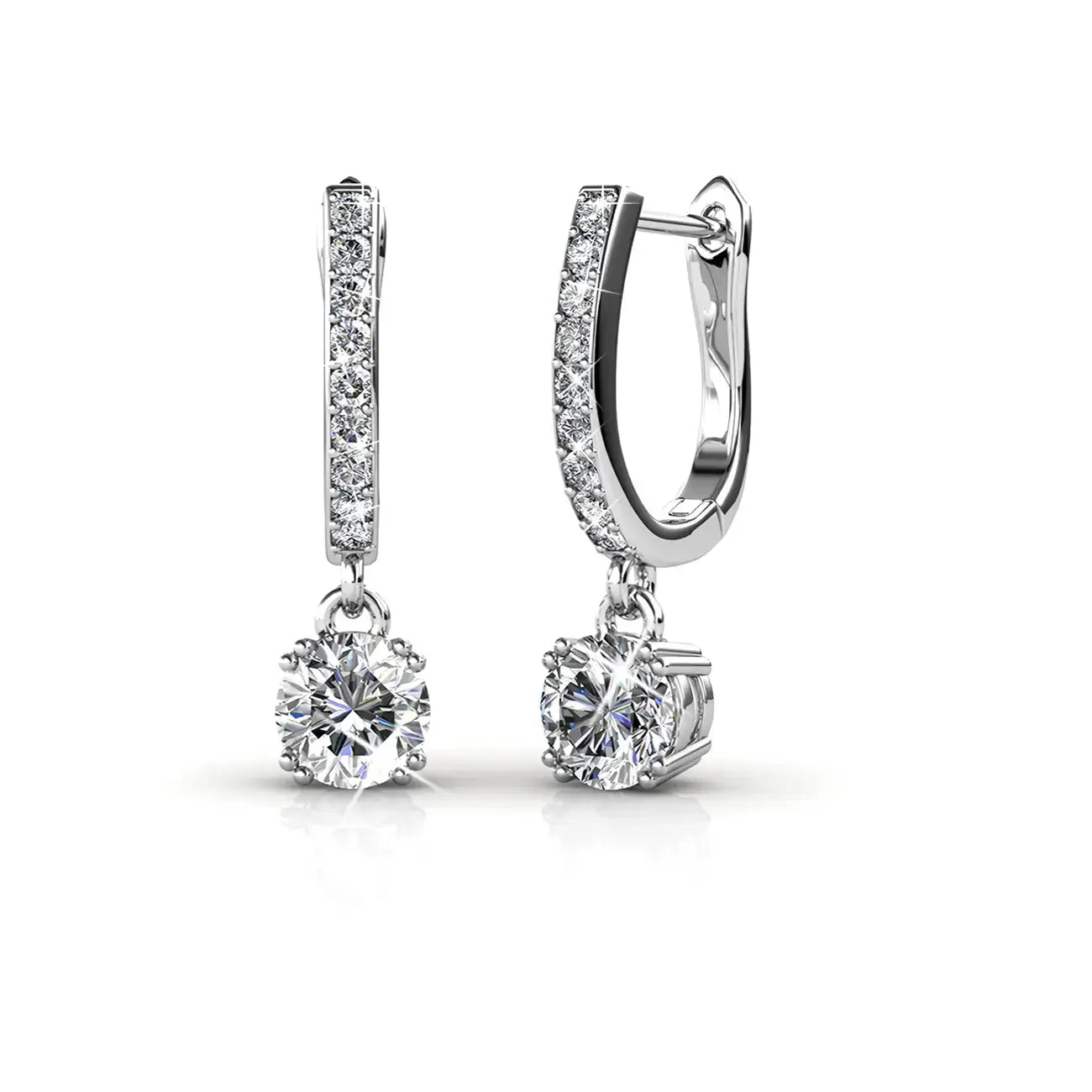 Луксозни сребърни обици с кристали 18К златно покритие – by Crystal Pro Jewellery