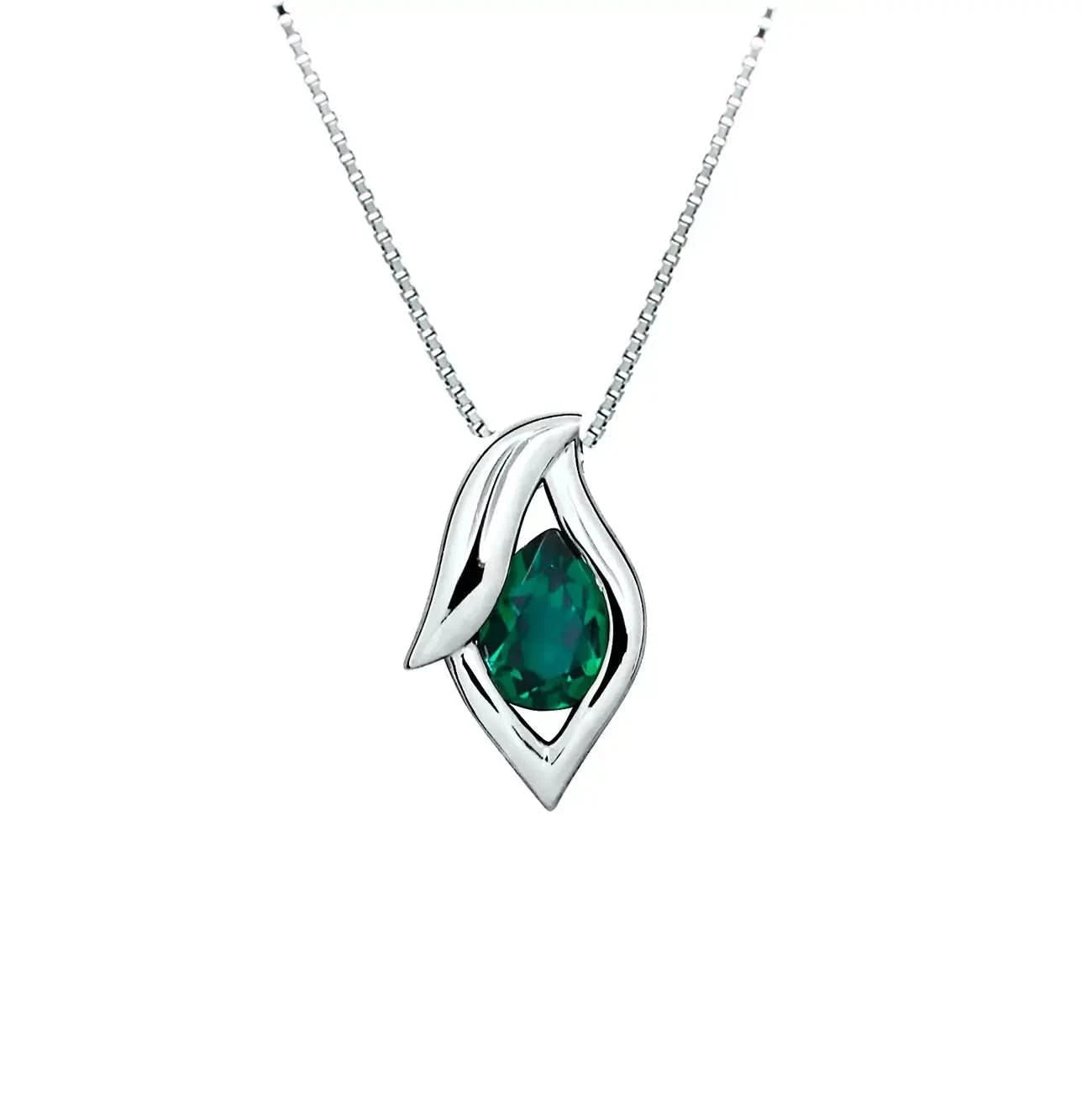 Луксозно колие в цвят Смарагд с Нано камъни от Сребро 925 – by Crystal Pro Jewellery