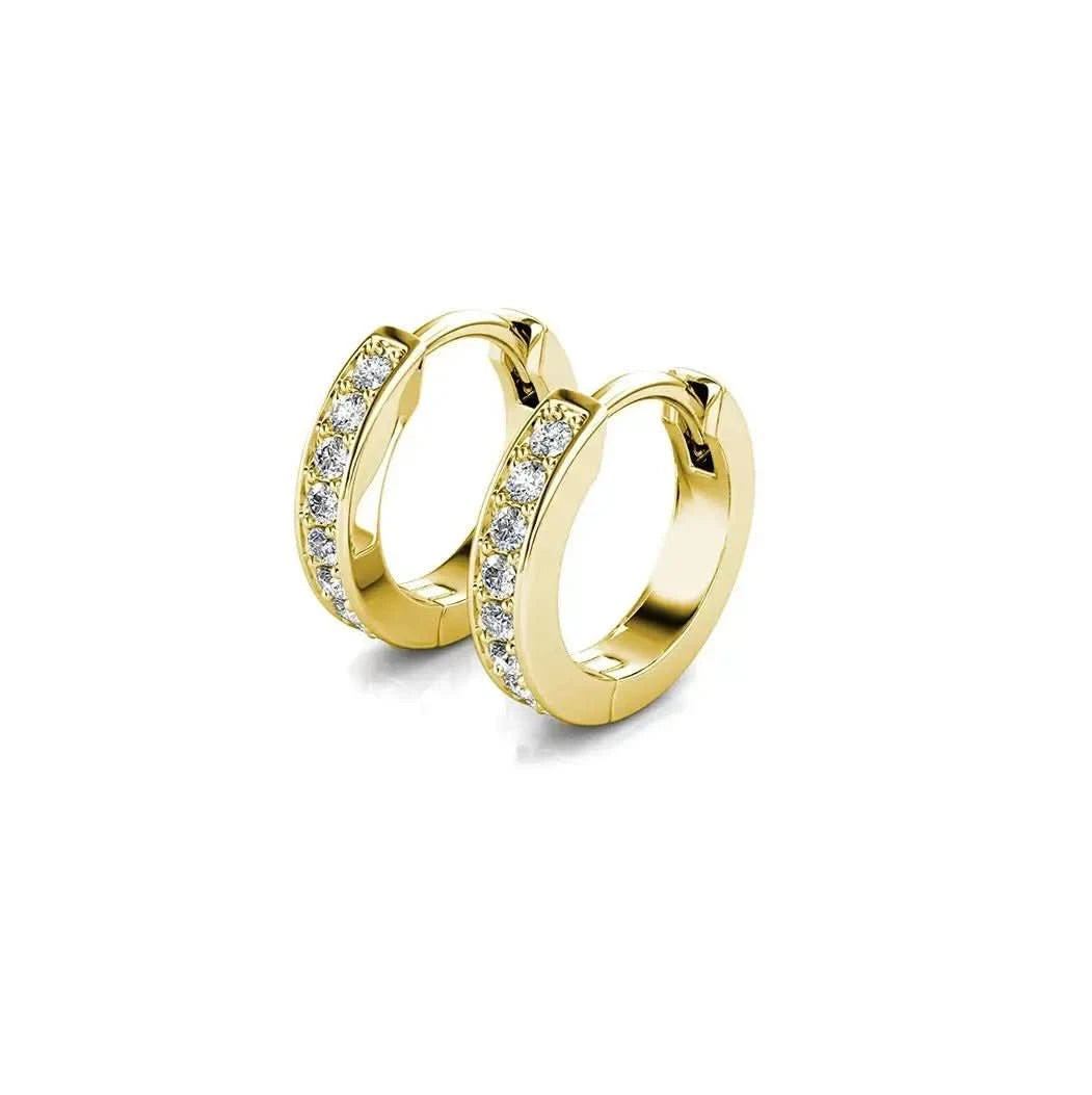 Малки халки с 18к покритие от бяло злато и блясък на кристали – by Crystal Pro Jewellery