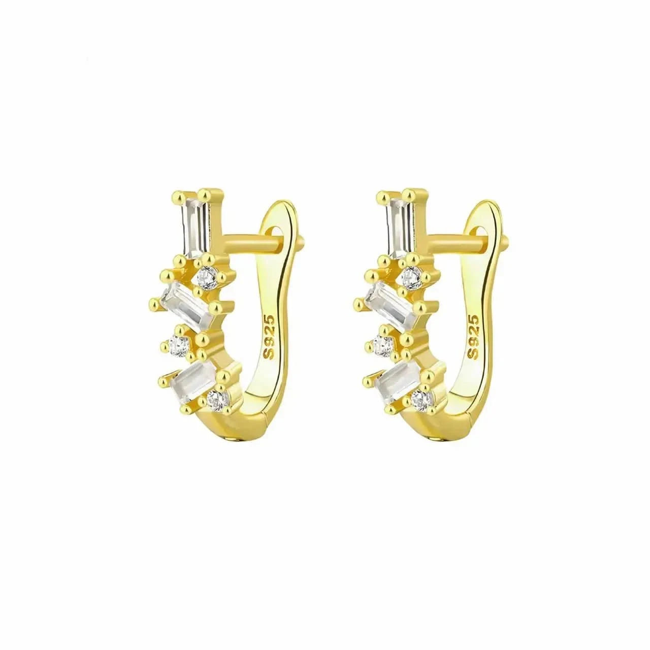 Малки модни обици Сребро 925 18К златно покритие – by Crystal Pro Jewellery