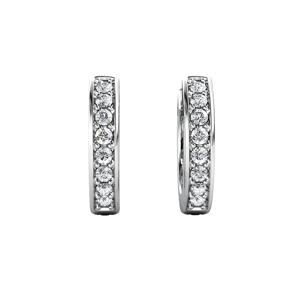 Малки обици халки с 18к златно покритие и блясък на кристали