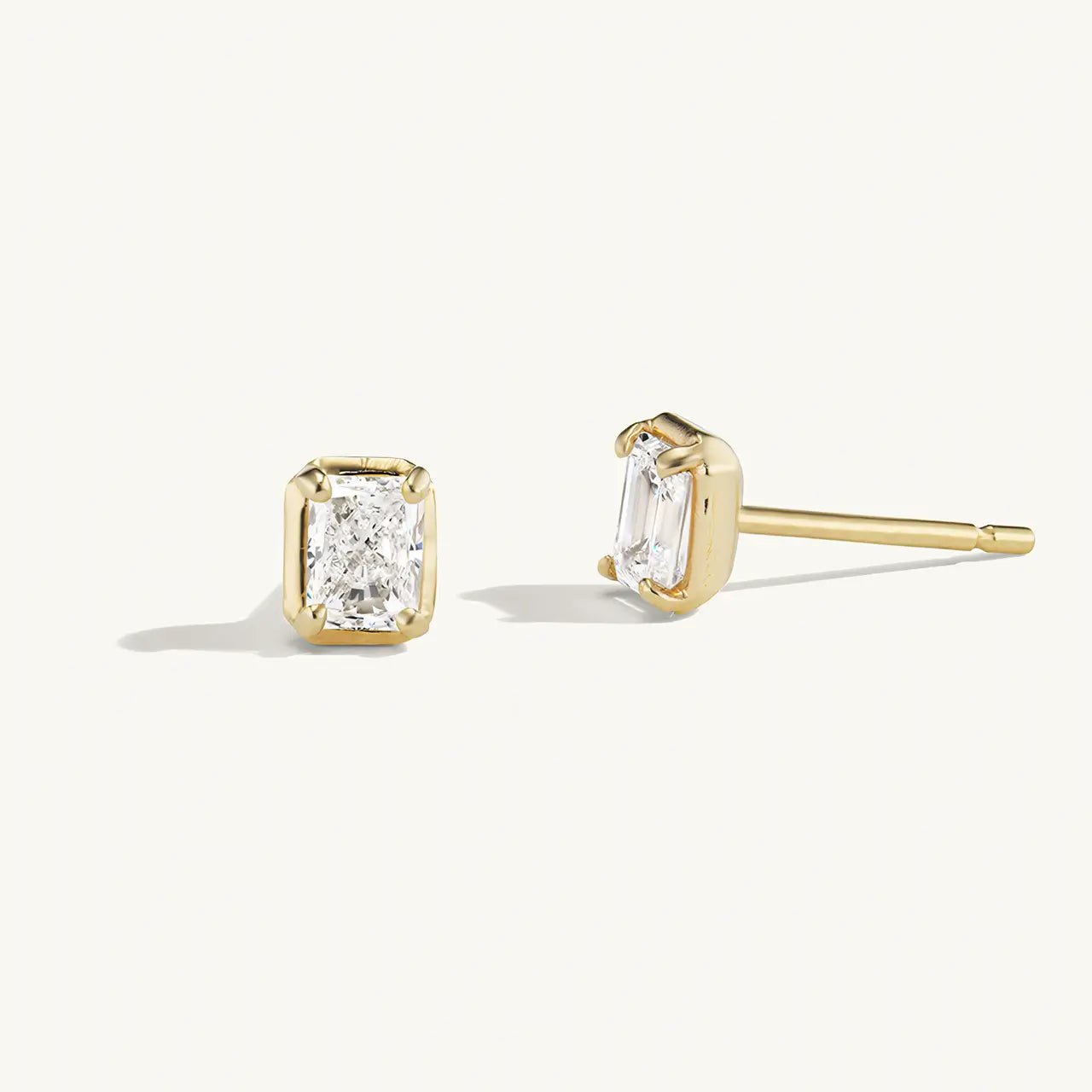 Малки обици на винт Rectangular Shine Сребро 925 – by Crystal Pro Jewellery