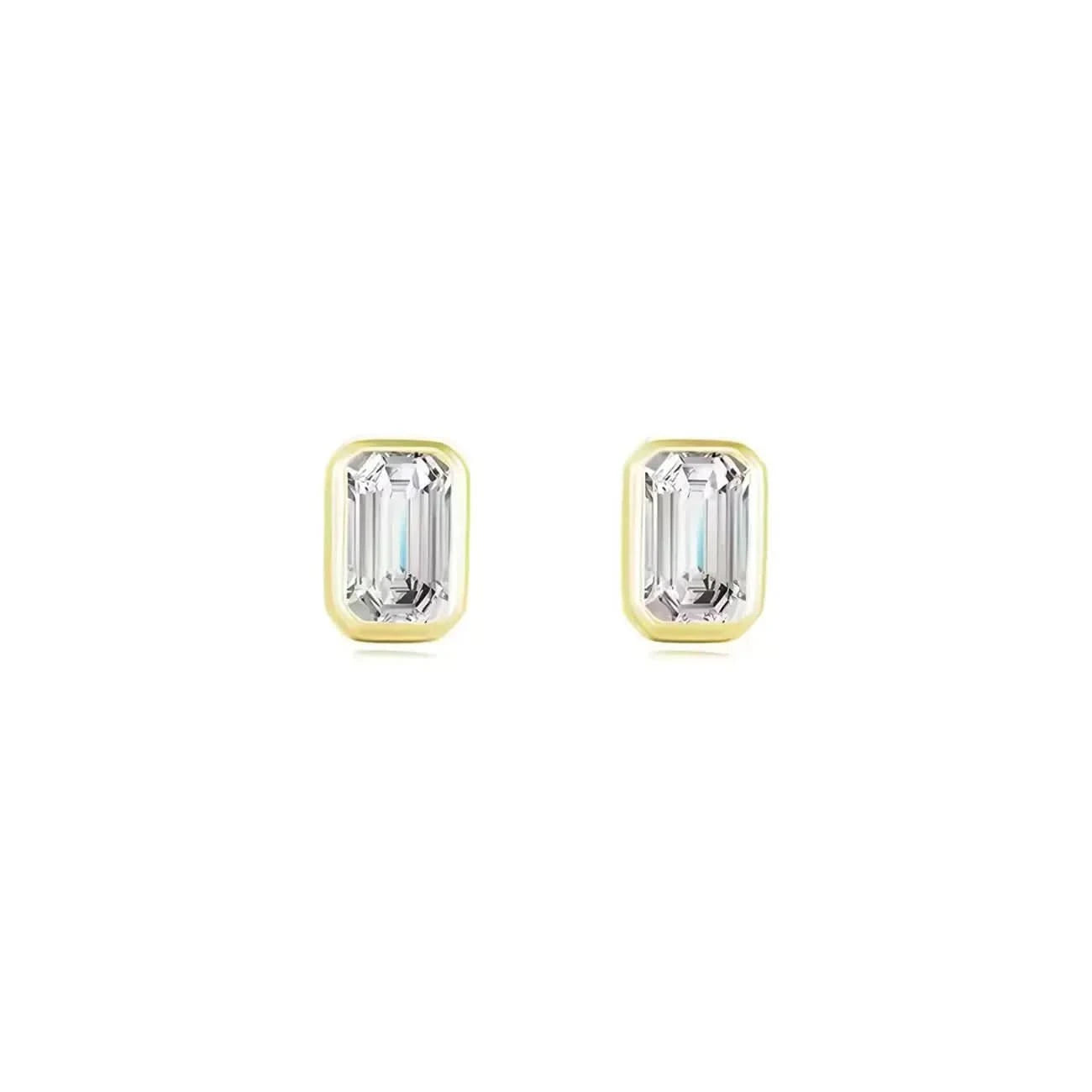 Малки обици на винт с диамантена визия Сребро 925 – by Crystal Pro Jewellery