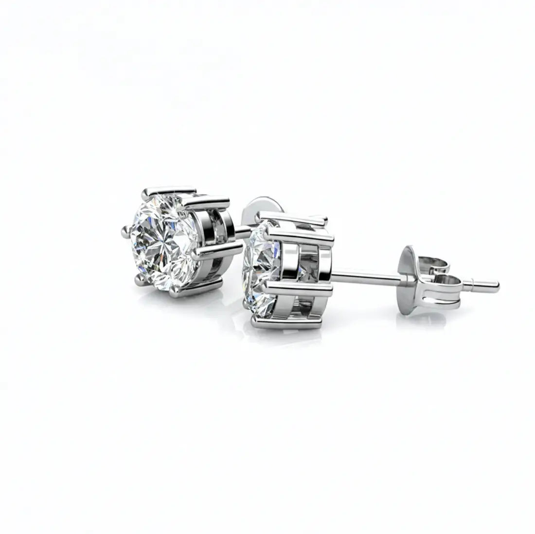 Small silver earrings with sparkling Austrian crystals