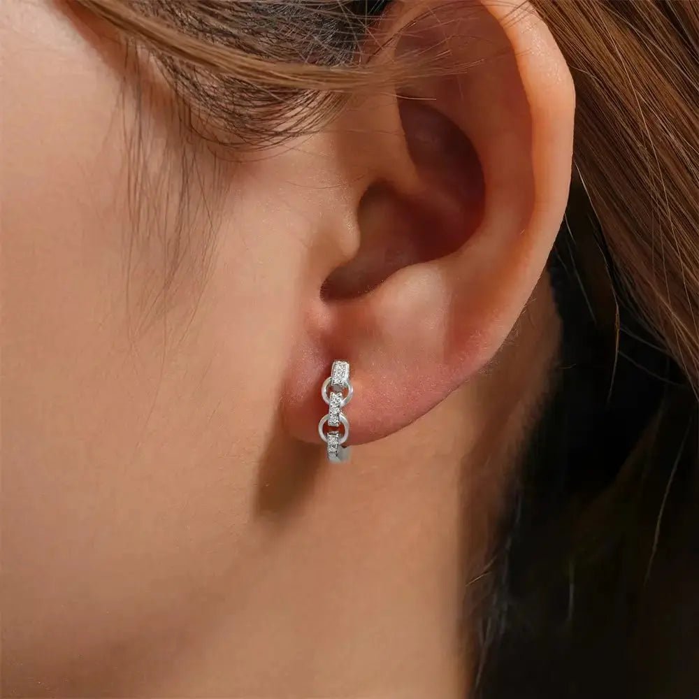 Малки сребърни халки с цирконии позлатени – by Crystal Pro Jewellery