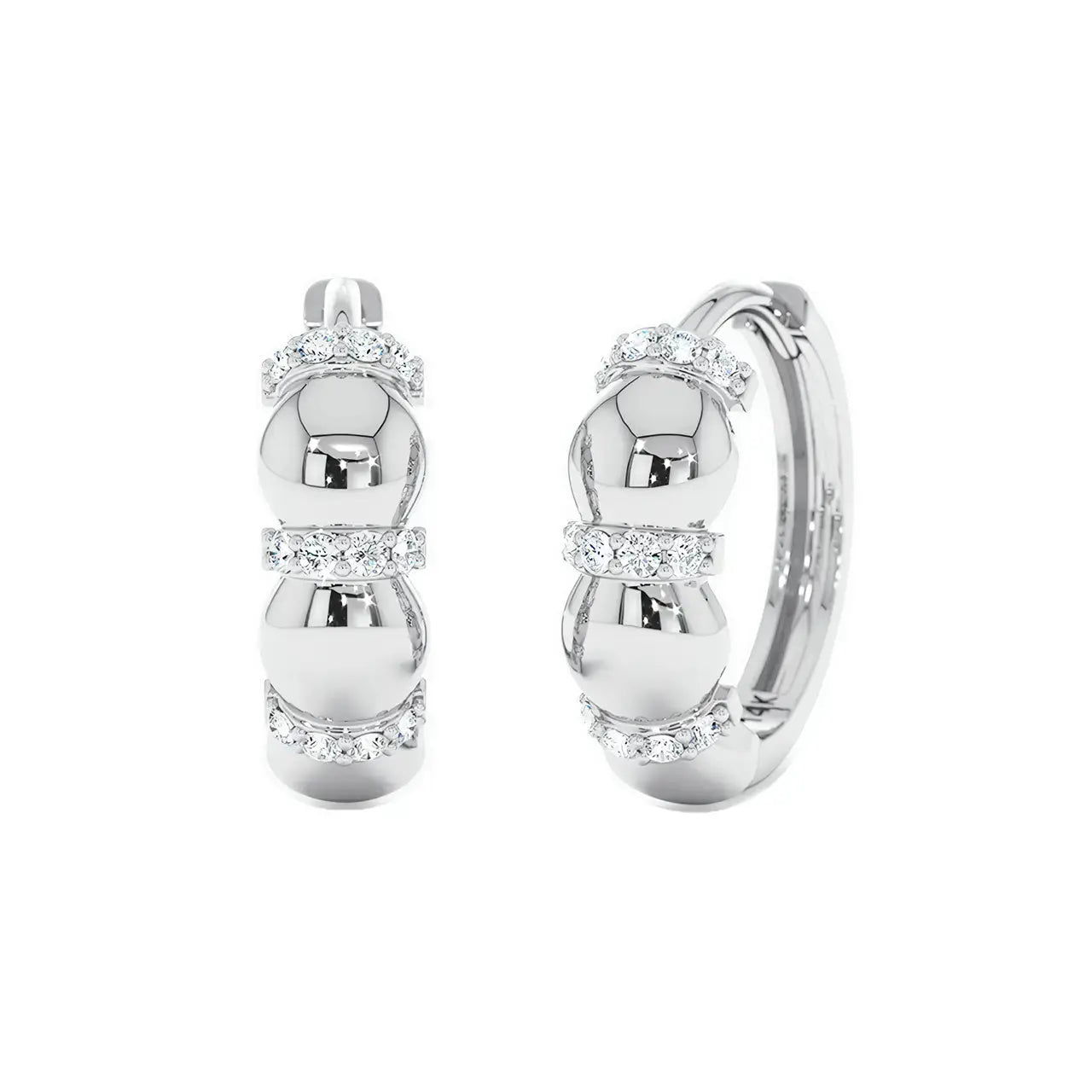 Малки Сребърни Обици Халки с цирконии 18К златно покритие Фина елегантност – by Crystal Pro Jewellery