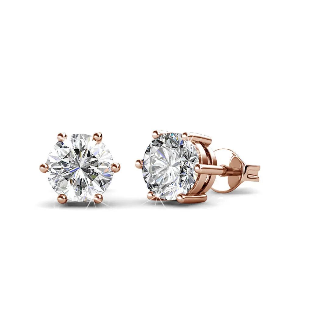 Малки сребърни обици с блестящи австрийски кристали – by Crystal Pro Jewellery