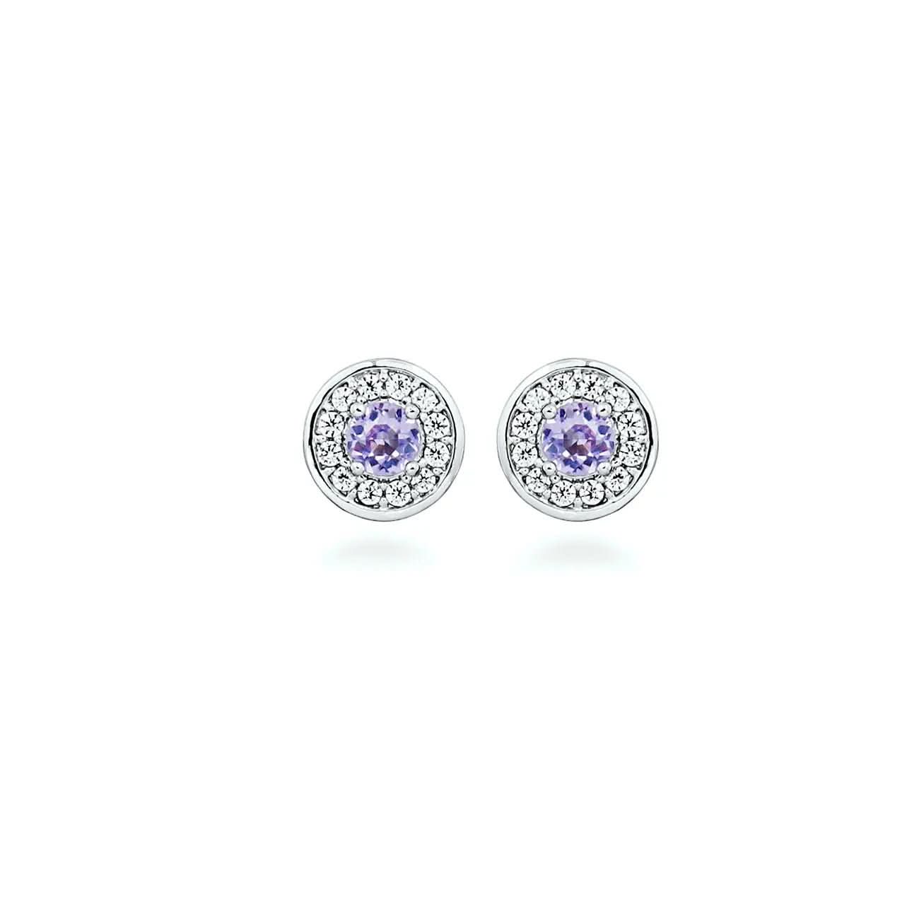 Малки сребърни обици в цвят Сапфир – by Crystal Pro Jewellery