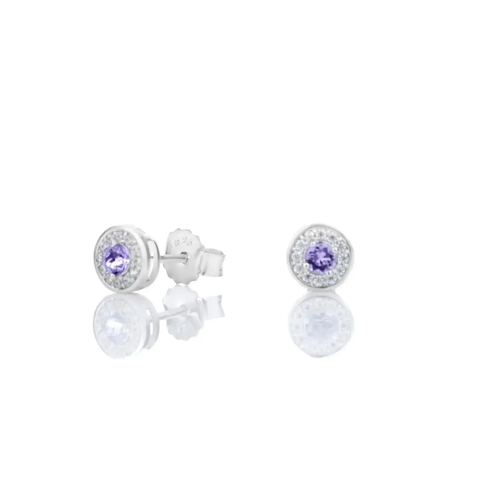 Малки сребърни обици в цвят Сапфир – by Crystal Pro Jewellery