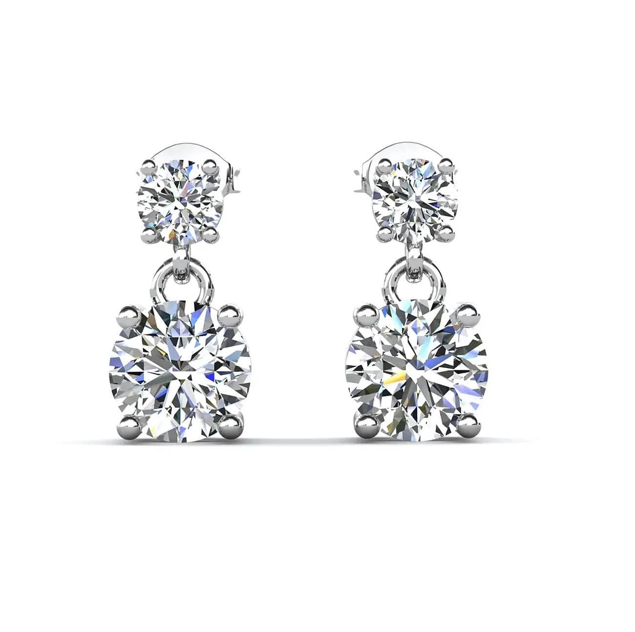 Small dangling earrings with Austrian crystals and gold plating 925 Silver