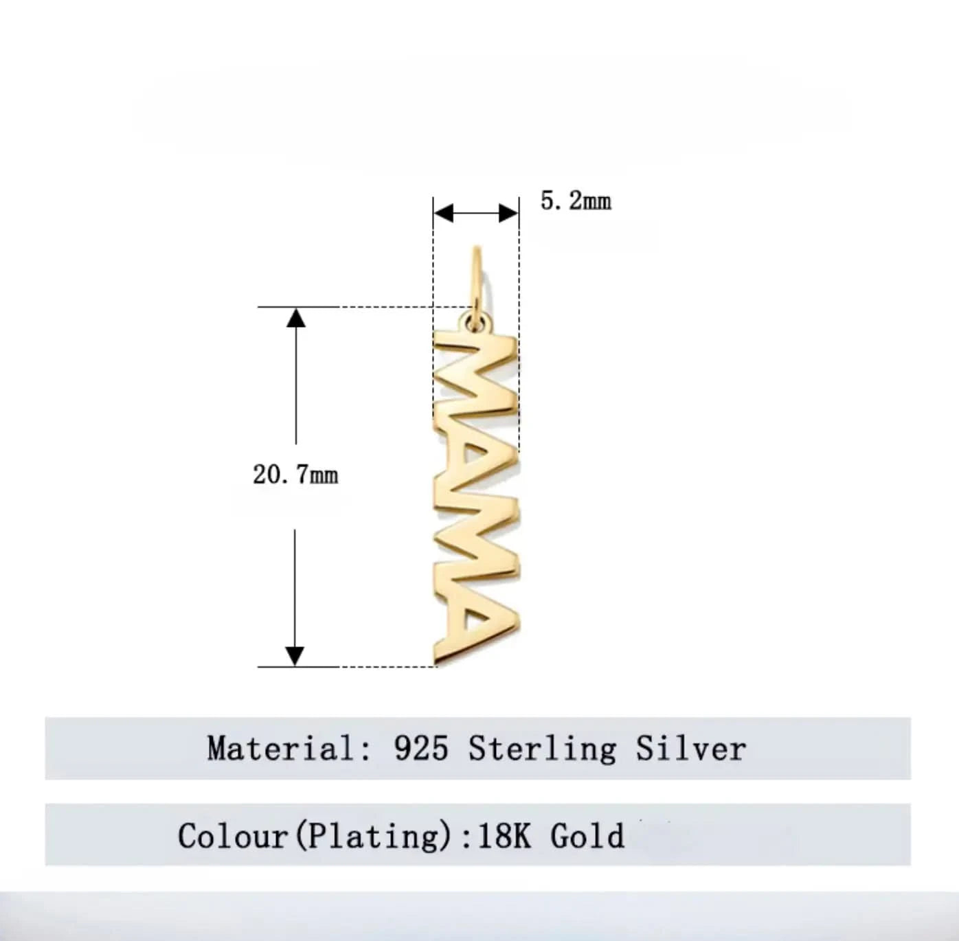 Personalized Gold-Plated Pendant Mom Sterling Silver 925