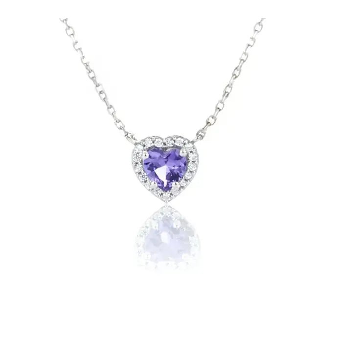 Минималистично колие Amethyst Love с Нано камъни Сребро 925 – by Crystal Pro Jewellery