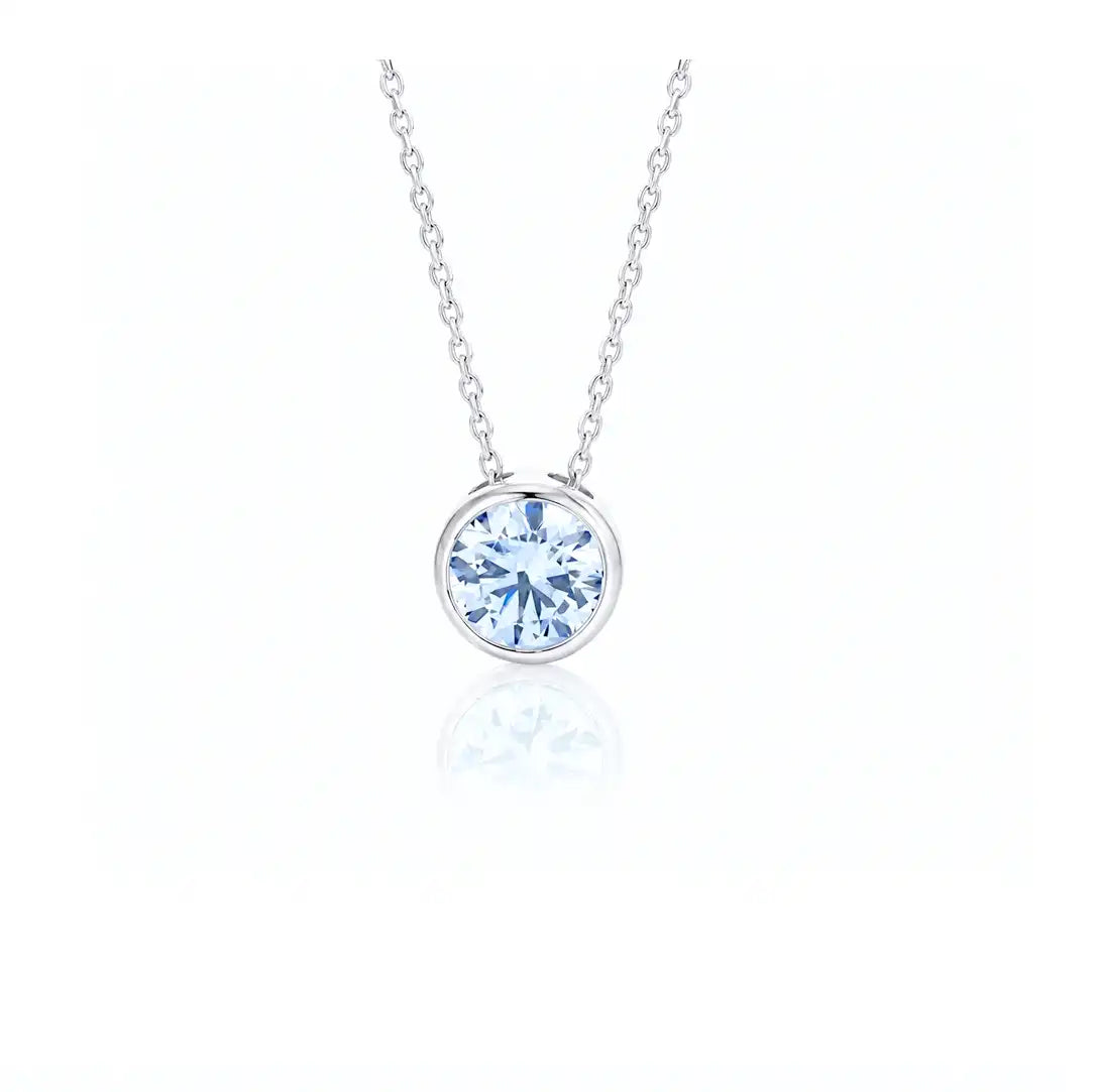 Минималистично колие с небесен блясък цвят greyish blue