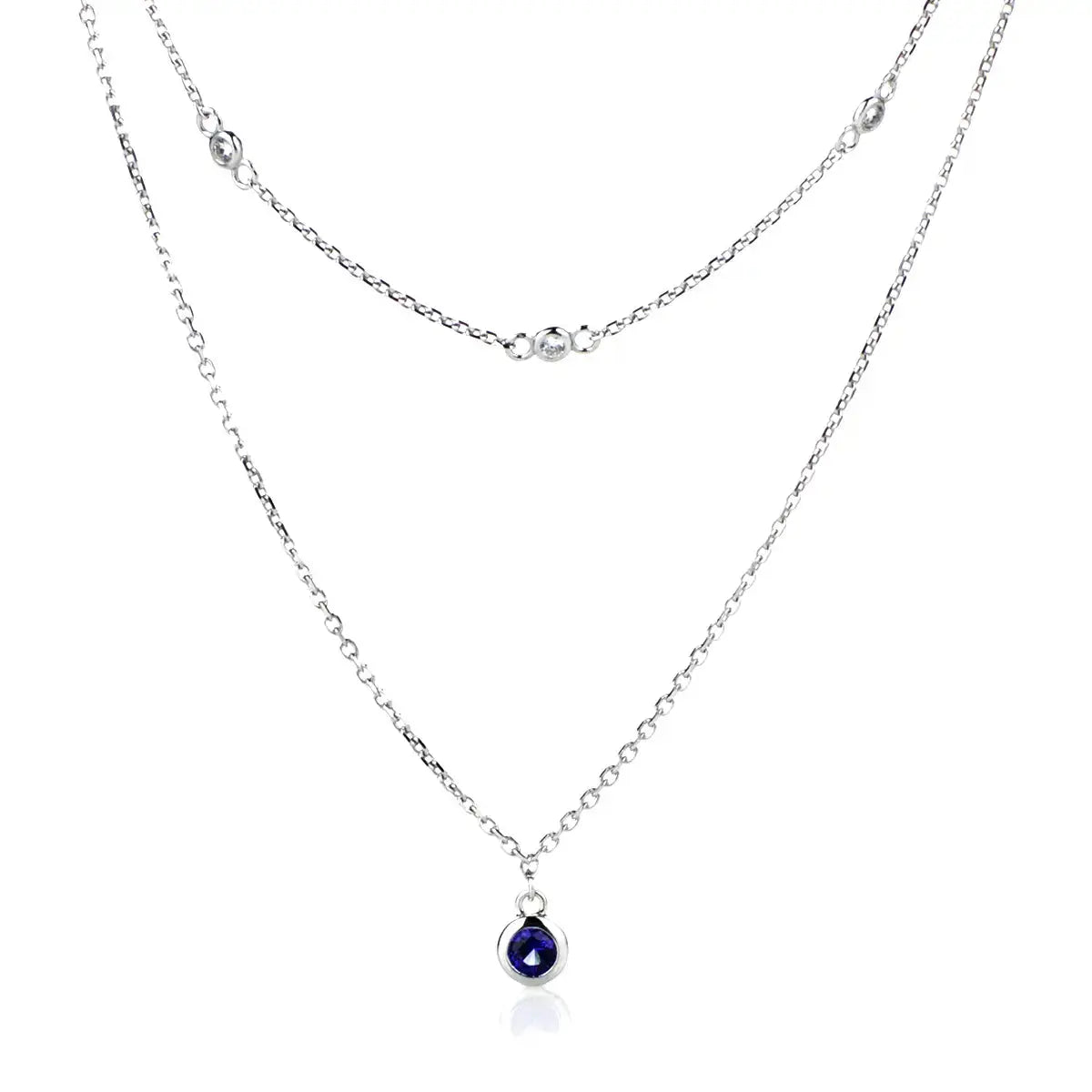 Минималистично сребърно колие Двойно изящество – by Crystal Pro Jewellery