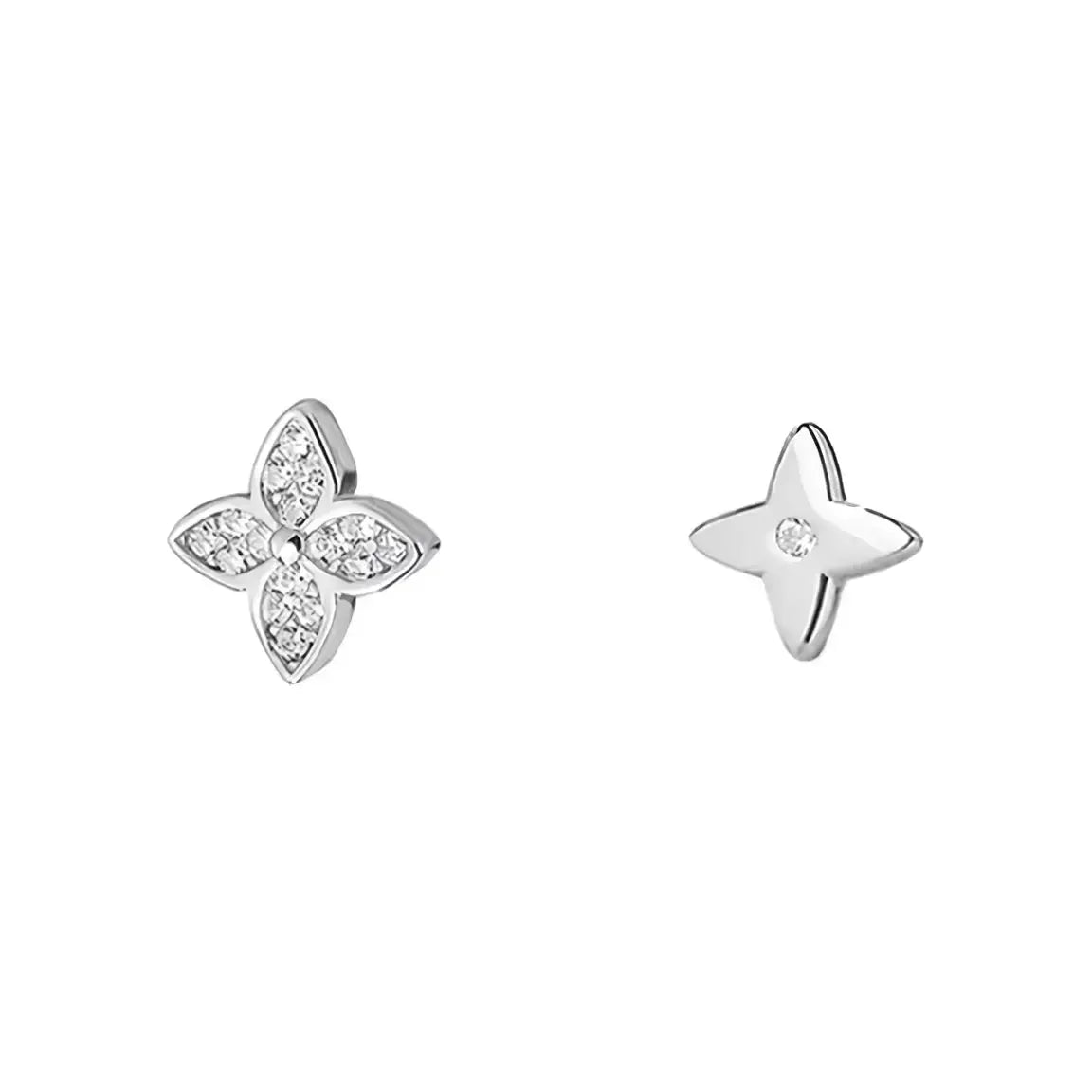 Модерни обици на винт Детелина асиметрични – by Crystal Pro Jewellery