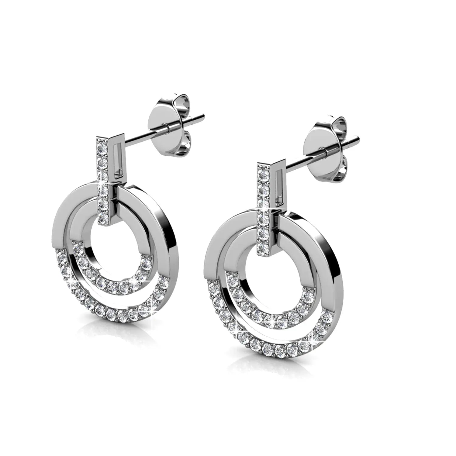 Модерни обици с 18К златно покритие и кристали – by Crystal Pro Jewellery