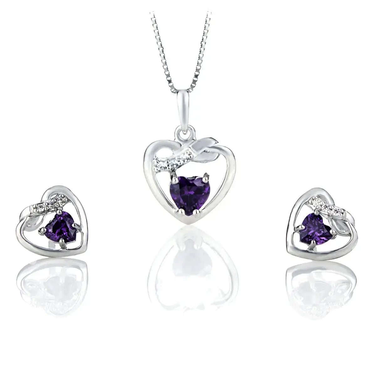 Модни сребърни обици с Нано Александрит Дизайн на сърце – by Crystal Pro Jewellery