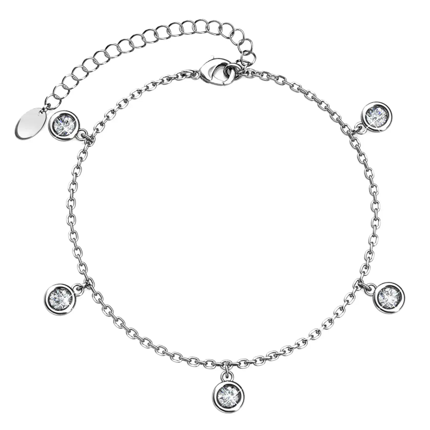 Нежна гривна Charm Glow 18К покритие розово злато – by Crystal Pro Jewellery