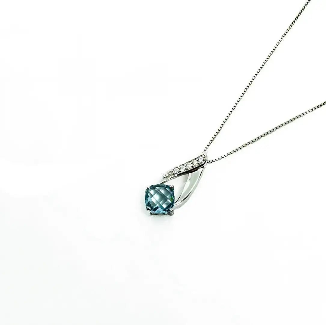 Нежно колие с Аквамарин Нано кристал Сребро 925 – by Crystal Pro Jewellery