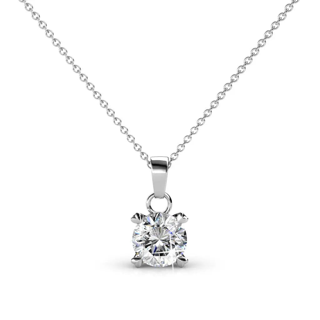 Нежно сребърно колие в класически стил 18К златно покритие – by Crystal Pro Jewellery