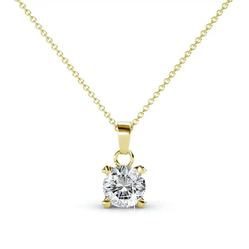 Нежно сребърно колие в класически стил 18К златно покритие – by Crystal Pro Jewellery