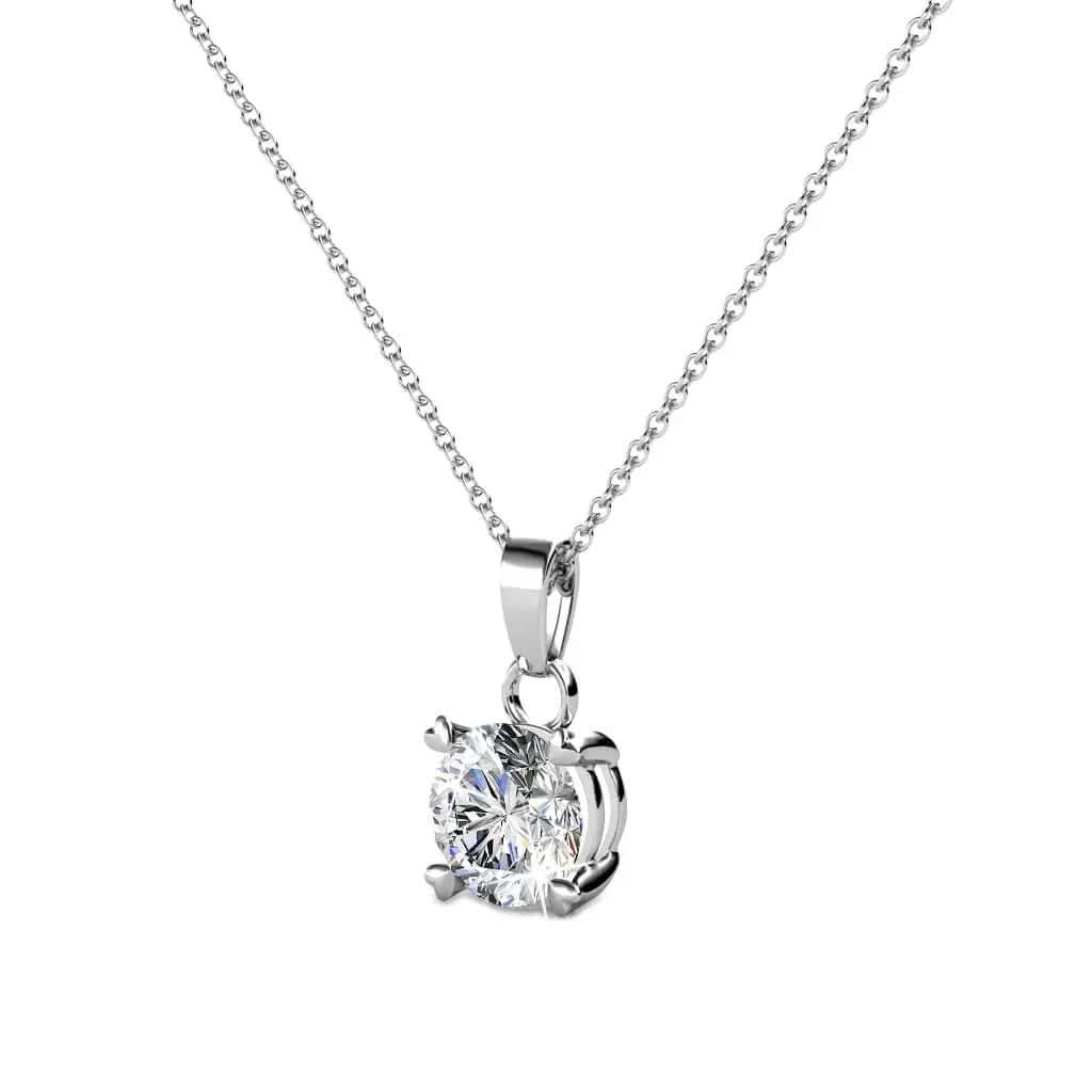 Нежно сребърно колие в класически стил 18К златно покритие – by Crystal Pro Jewellery