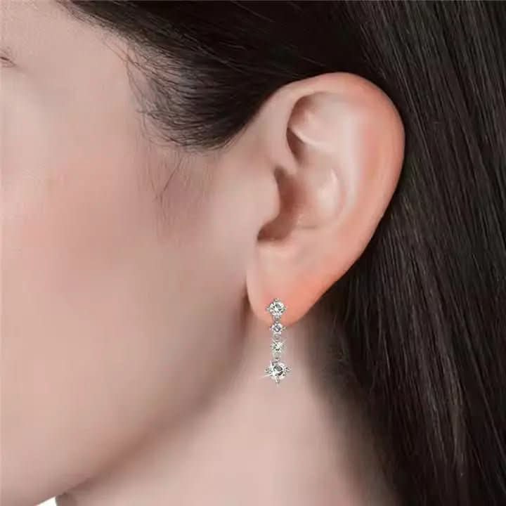 Нежно висящи сребърни обици с кристали 18К златно покритие – by Crystal Pro Jewellery