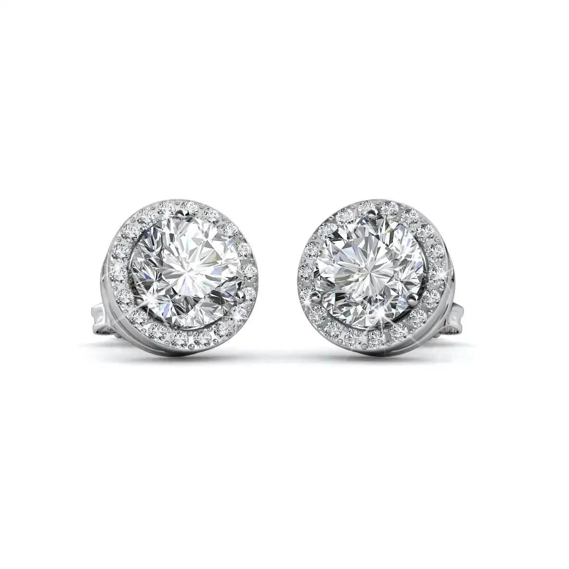 Round screw earrings 18K rose gold plated