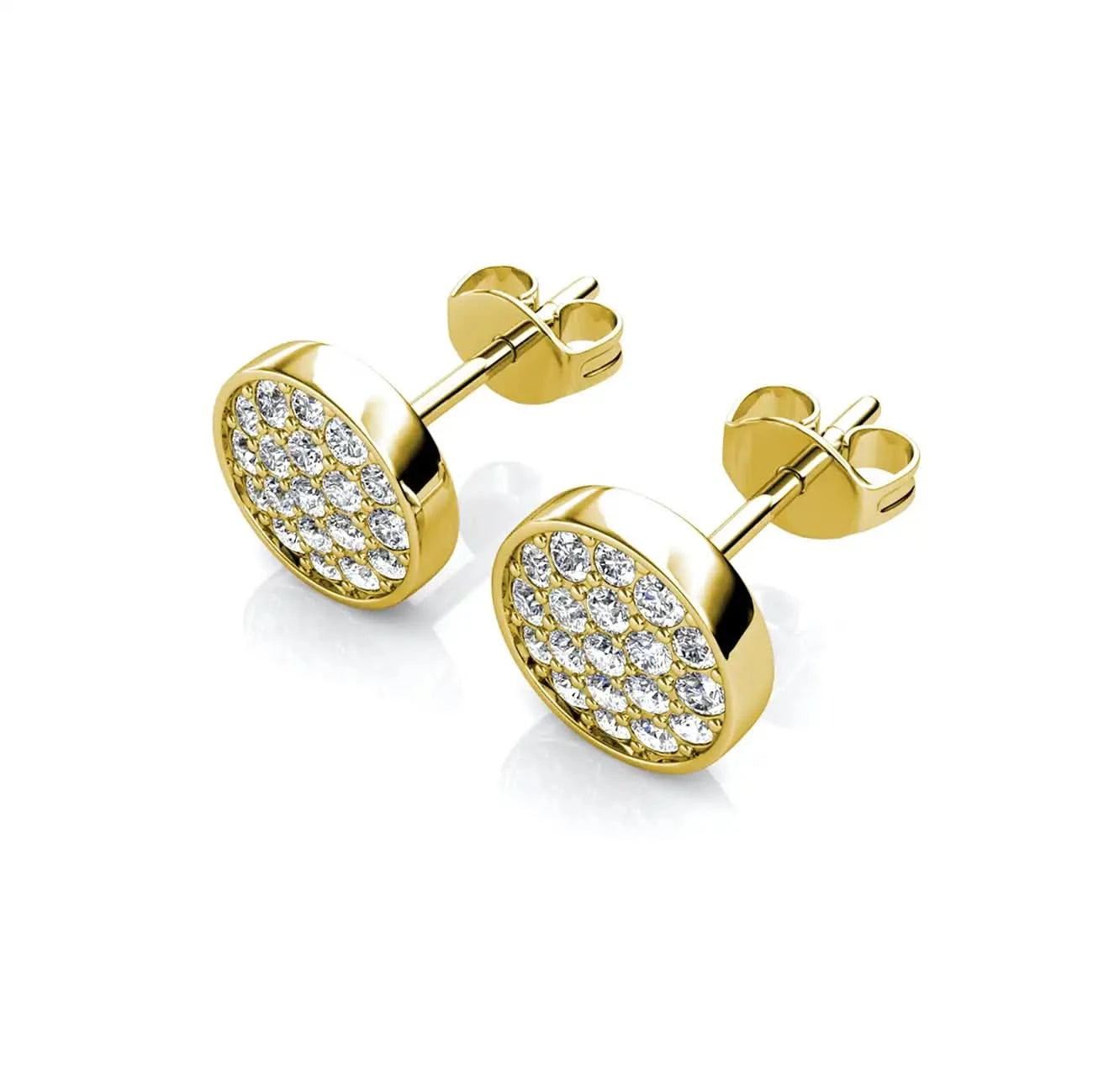 Round screw earrings 18K rose gold plated