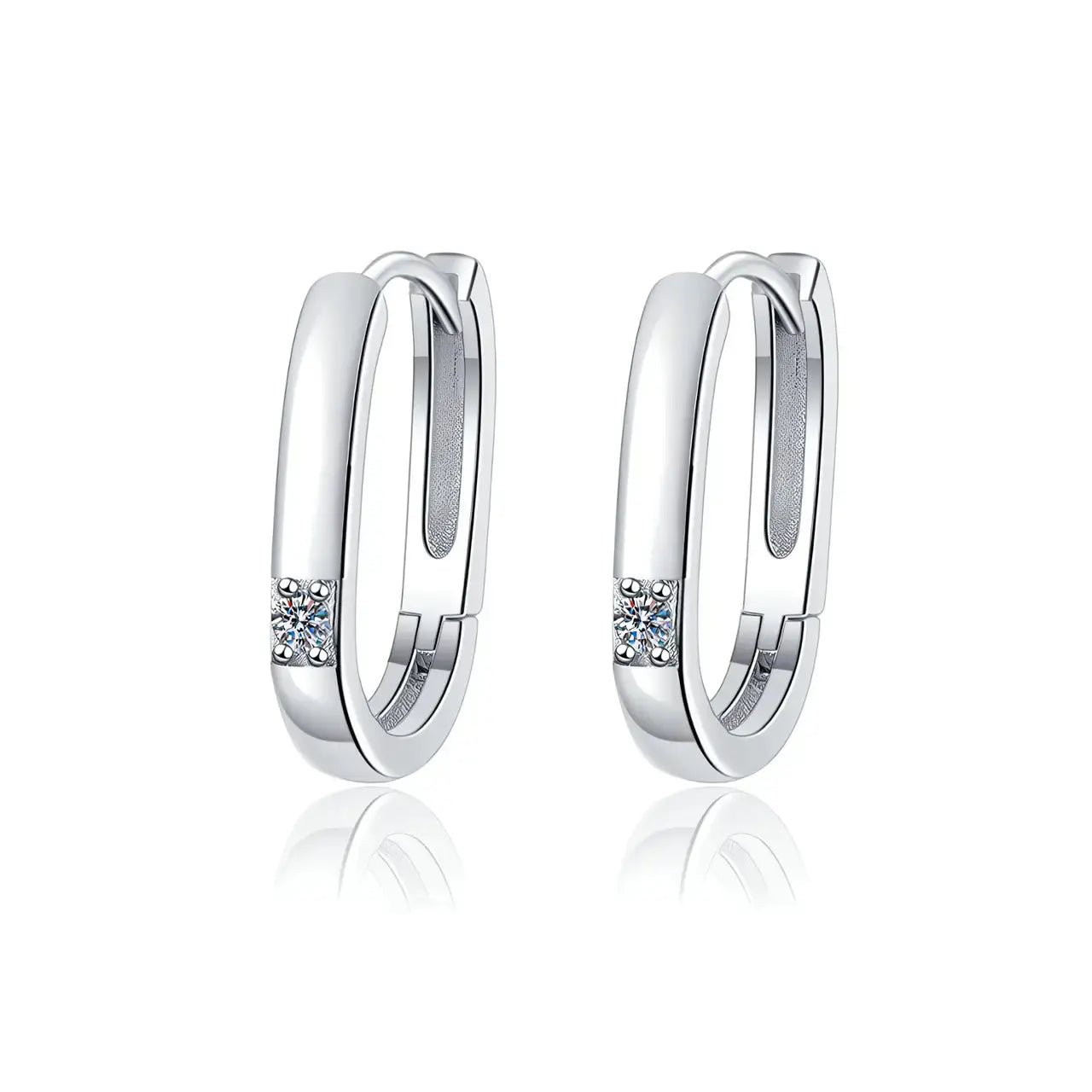 Обици Халки от Сребро 925 и цирконий Изчистен елегантен стил – by Crystal Pro Jewellery