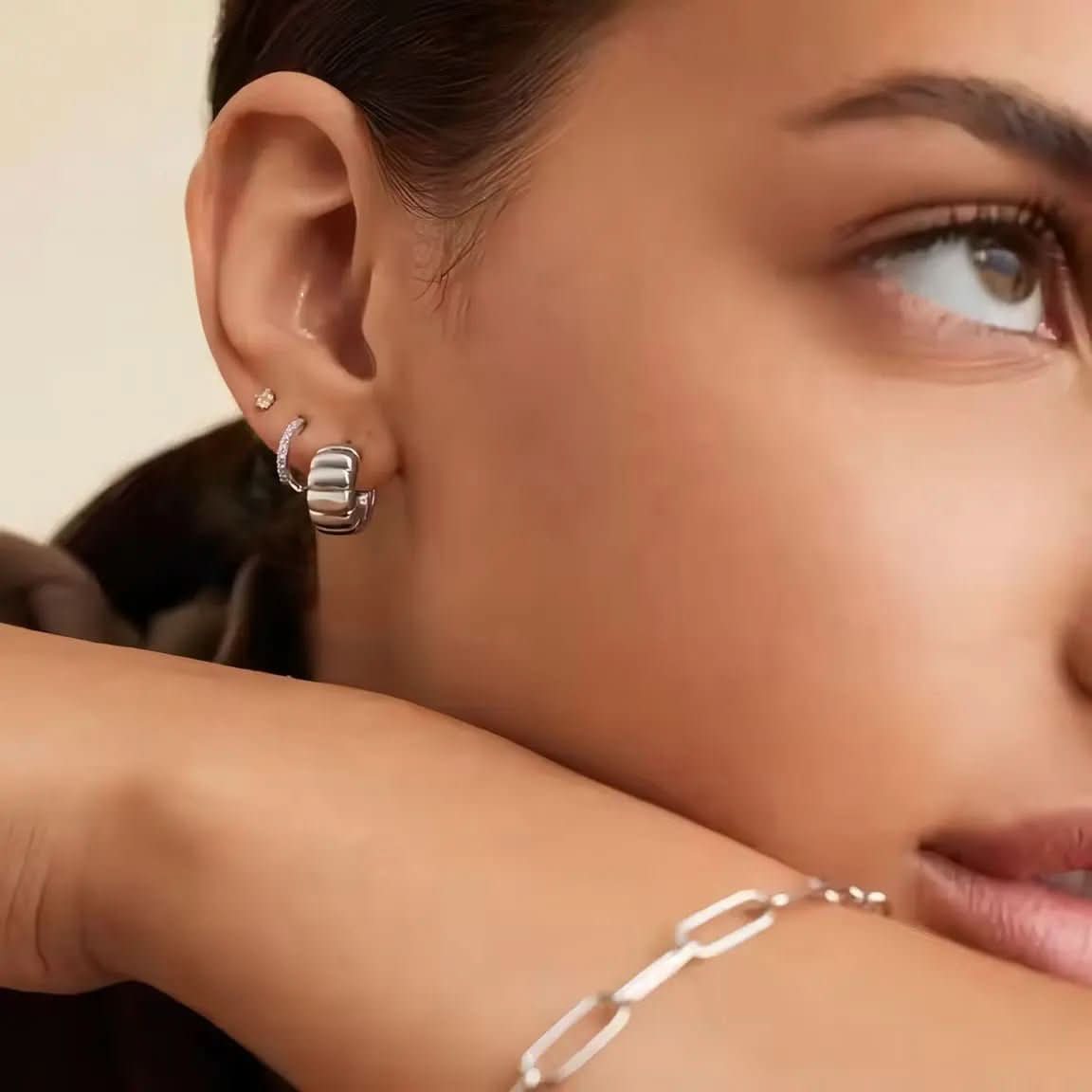 Обици Халки с дръзка текстура Сребро 925 – by Crystal Pro Jewellery