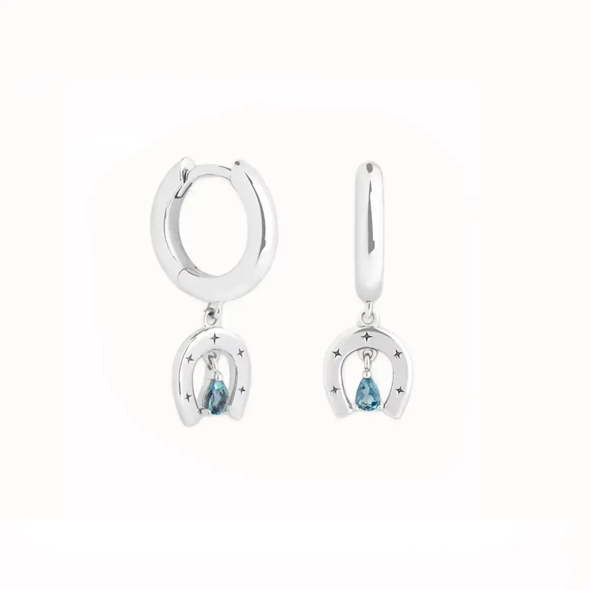 Обици халки с подкова Сребро 925 18К златно покритие – by Crystal Pro Jewellery