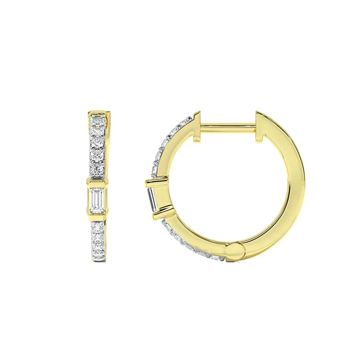 Обици Халки с цирконии Сребро 925 с 18К покритие от Злато – by Crystal Pro Jewellery