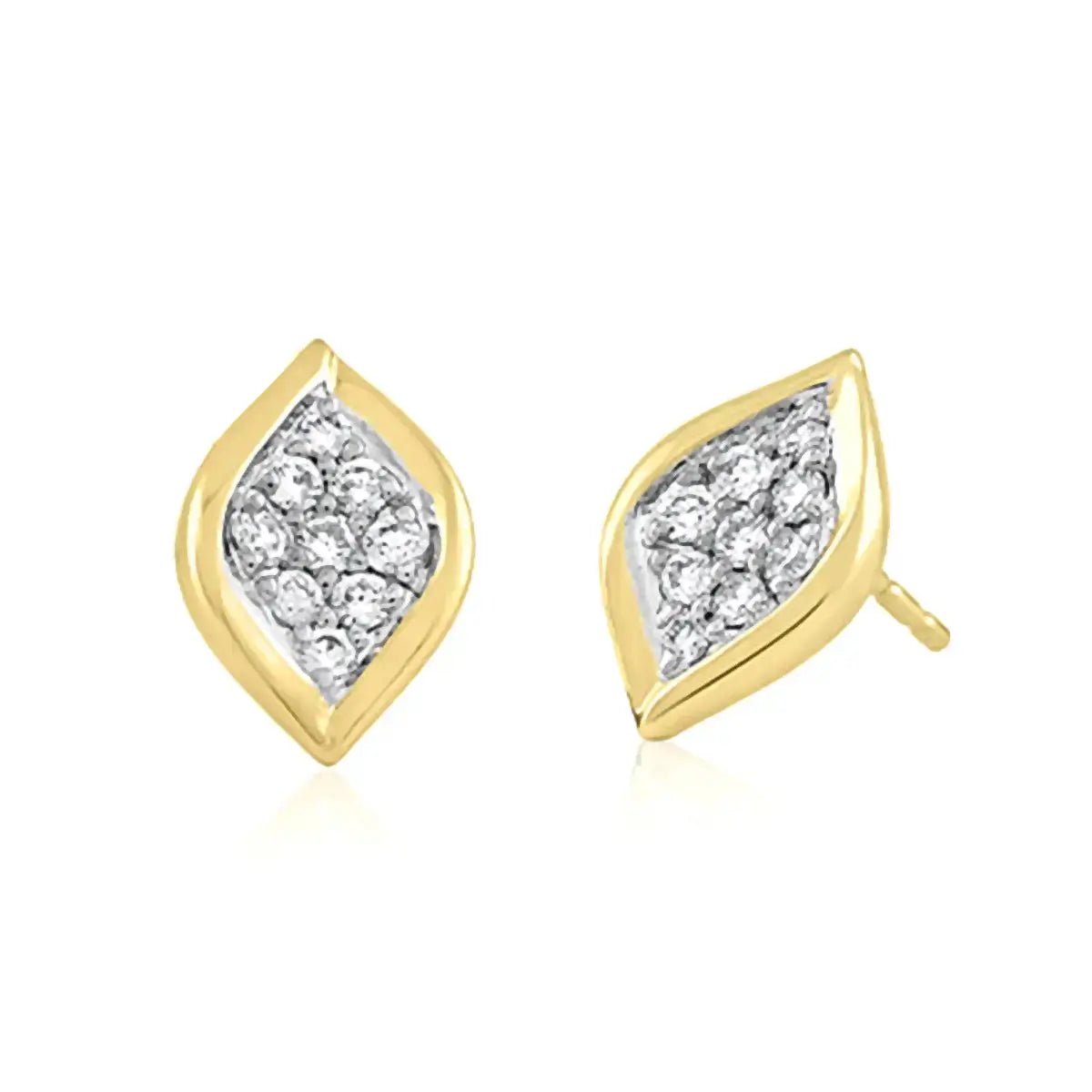 Обици Leaflet от Сребро 925 и цирконии – by Crystal Pro Jewellery