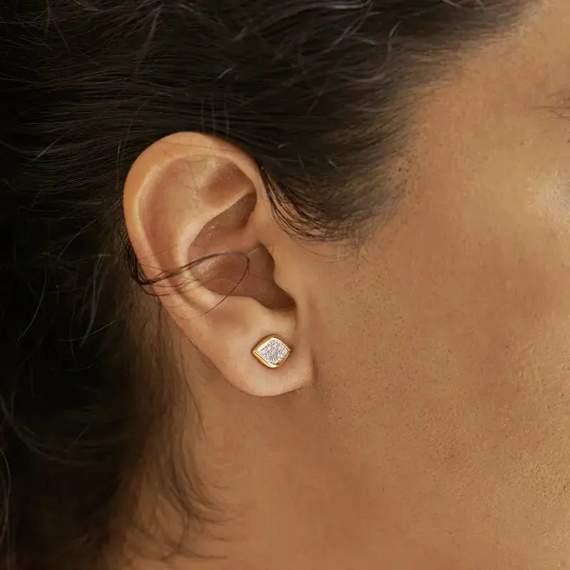 Обици Leaflet от Сребро 925 и цирконии – by Crystal Pro Jewellery