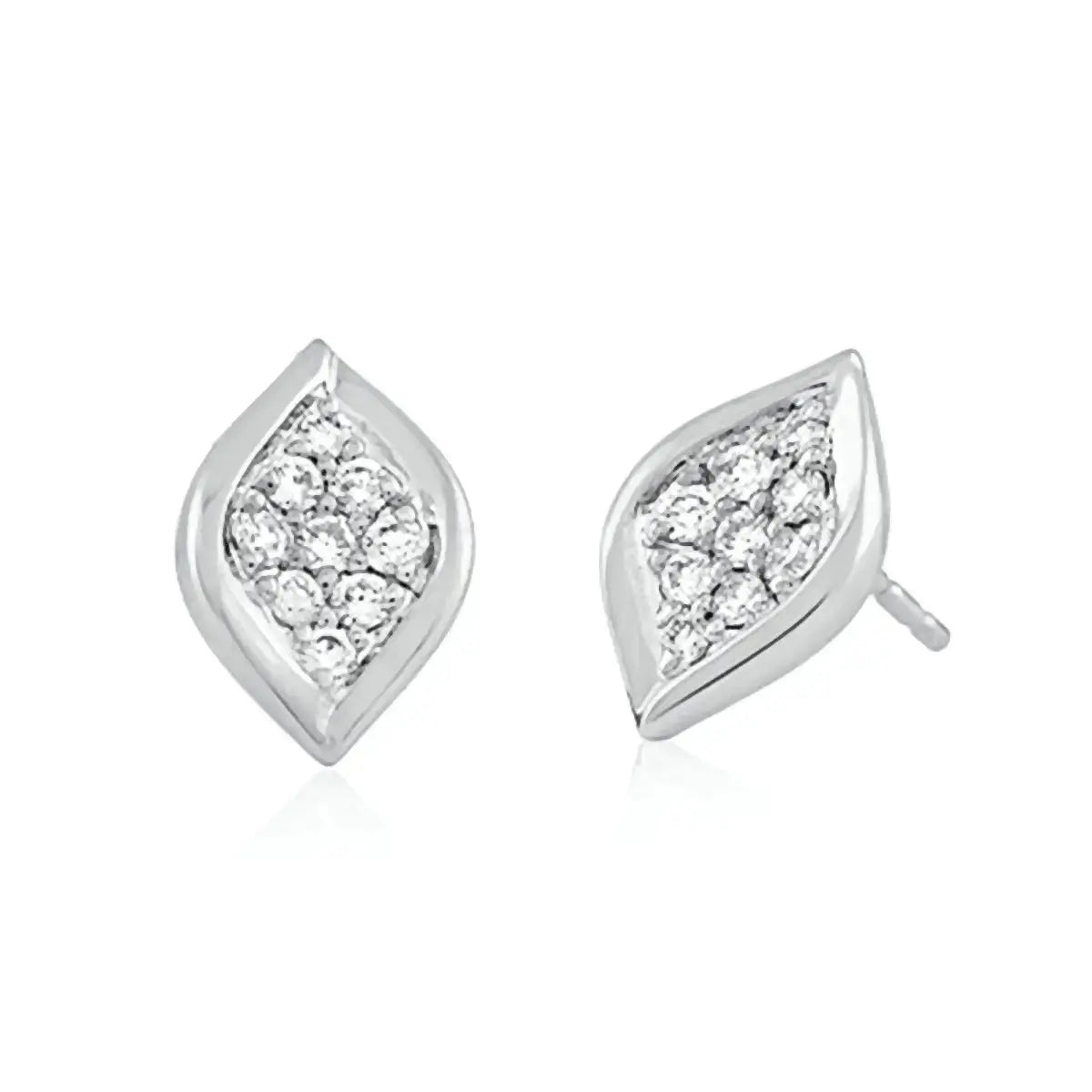 Обици Leaflet от Сребро 925 и цирконии – by Crystal Pro Jewellery