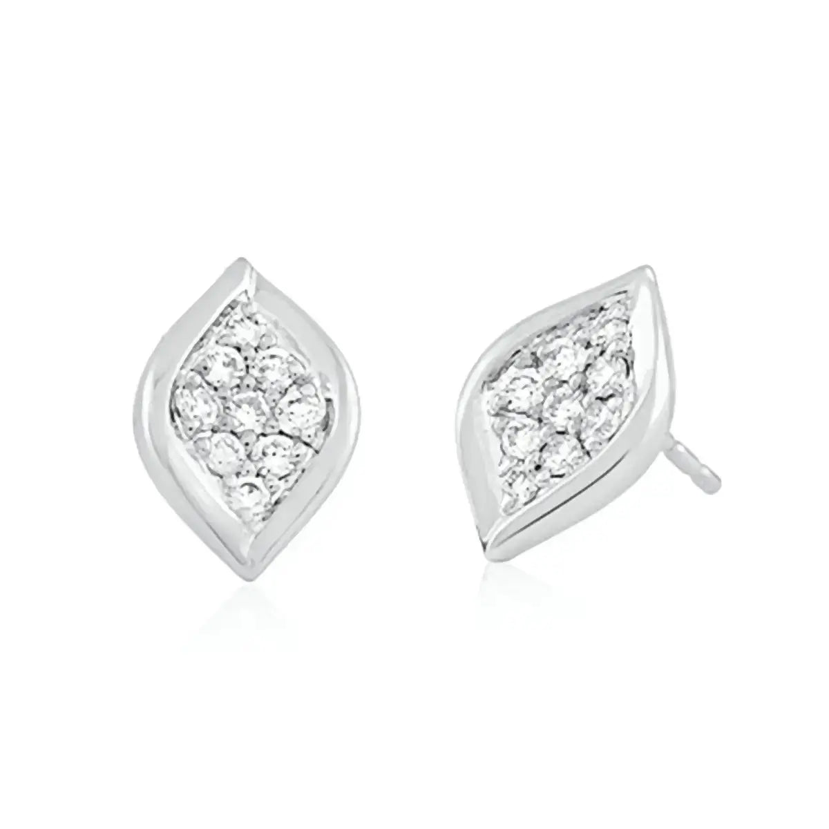 Обици Leaflet Сребро 925 с 18K Златно покритие и цирконии – by Crystal Pro Jewellery