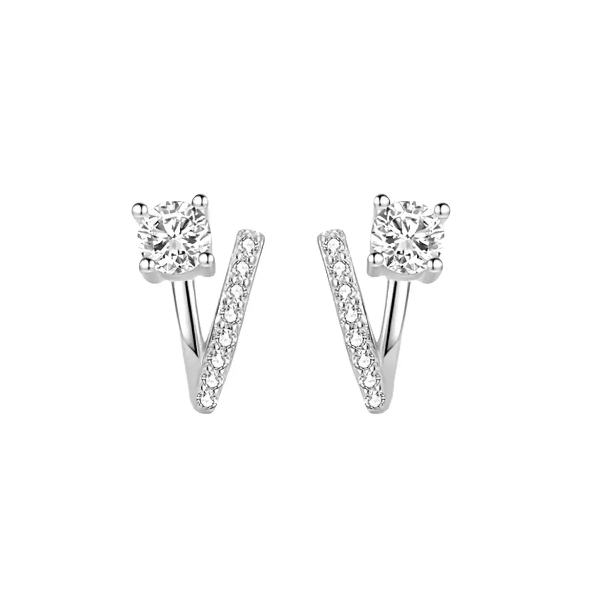 Обици на винт V - образна форма Сребро 925 – by Crystal Pro Jewellery