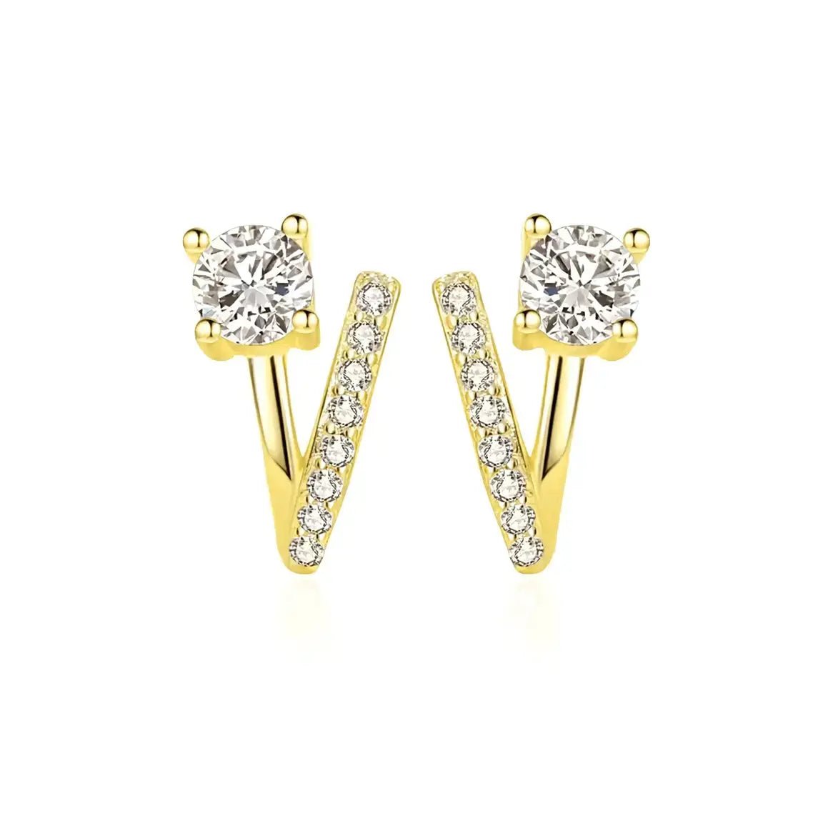 Обици на винт V - образна форма Сребро 925 – by Crystal Pro Jewellery