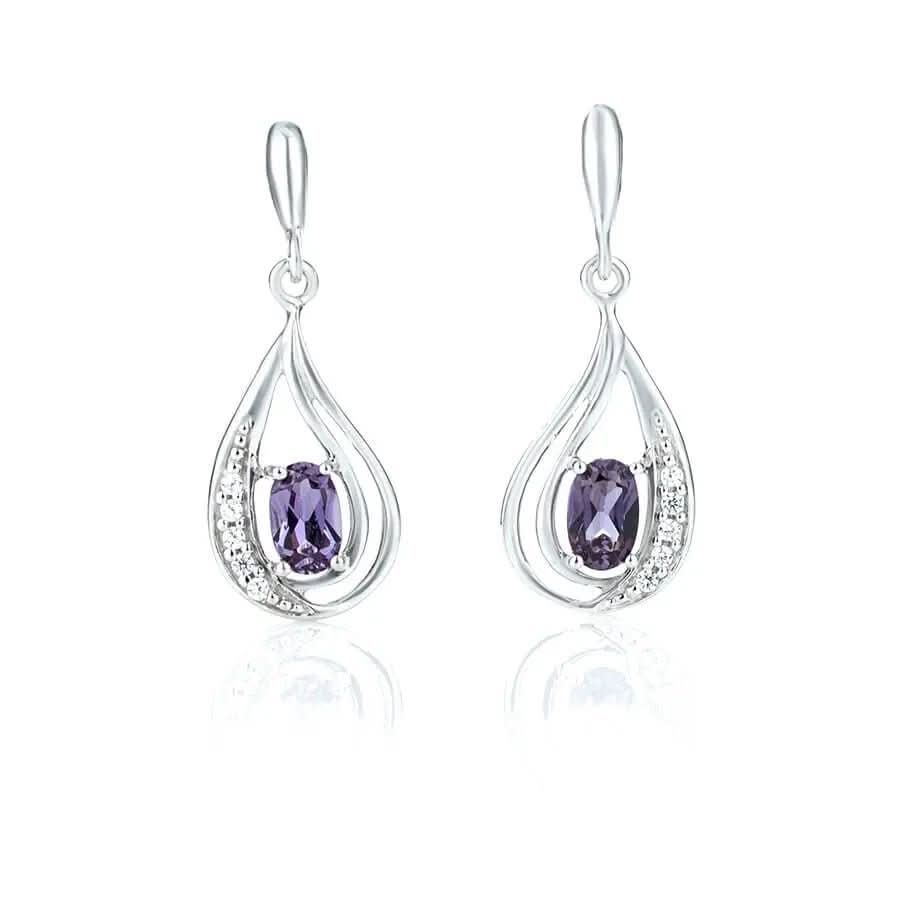 Обици с Нано Александрит Луксозен блясък в лилаво – by Crystal Pro Jewellery