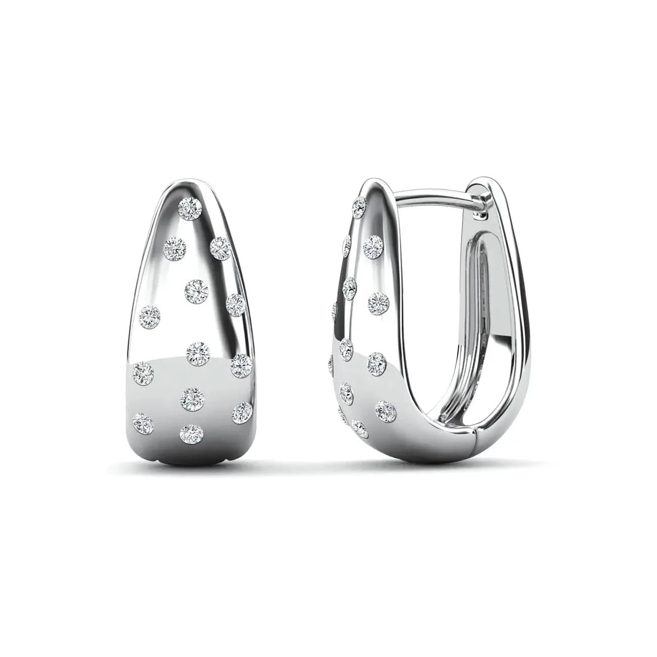 Обици тип халки с 18К Розово злато и австрийски кристали – by Crystal Pro Jewellery