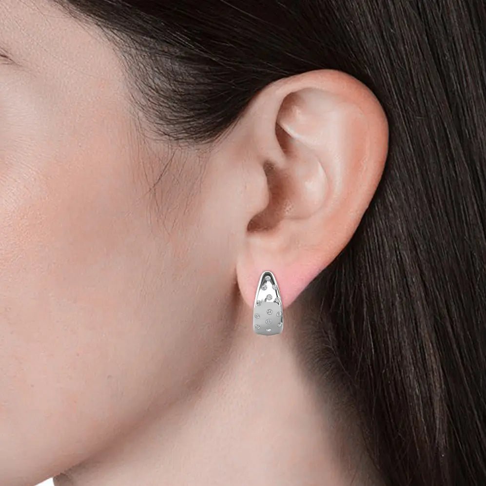 Обици тип халки с 18К Розово злато и австрийски кристали – by Crystal Pro Jewellery